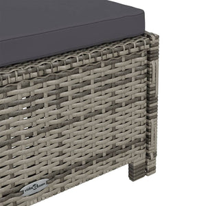 Sonnenliege mit Dunkelgrauer Auflage Poly Rattan Grau