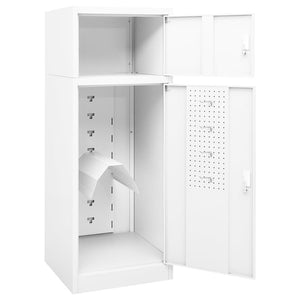 Weißer Sattelschrank aus Stahl, 140 cm