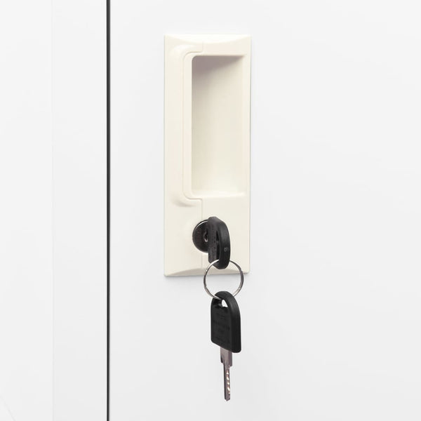 Weißer Sattelschrank aus Stahl, 140 cm