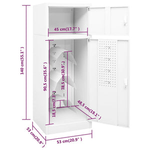 Weißer Sattelschrank aus Stahl, 140 cm