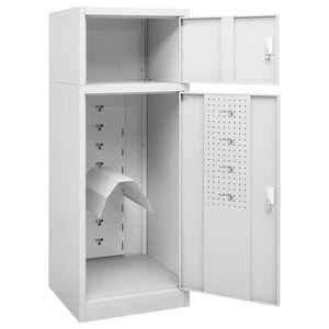 vidaXL Armoire à selles gris clair 53x53x140 cm Acier