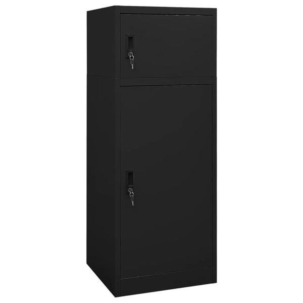 Schwarzer Sattelschrank aus Stahl, 53x53x140 cm