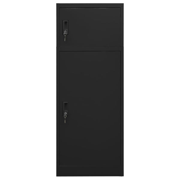 Schwarzer Sattelschrank aus Stahl, 53x53x140 cm