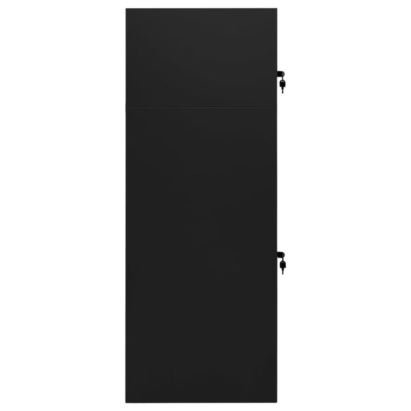 Schwarzer Sattelschrank aus Stahl, 53x53x140 cm