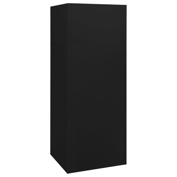 Schwarzer Sattelschrank aus Stahl, 53x53x140 cm