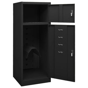 Schwarzer Sattelschrank aus Stahl, 53x53x140 cm