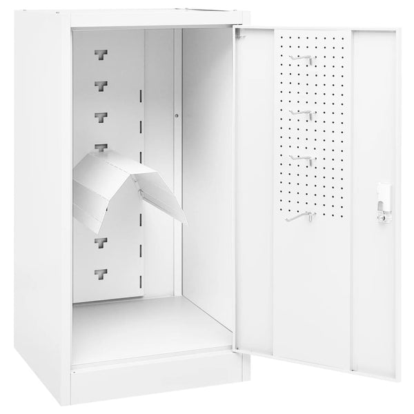 Weißer Sattelschrank aus Stahl, 105 cm hoch
