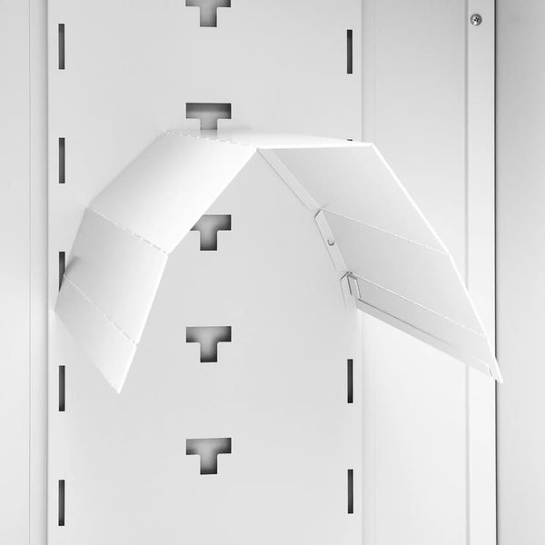 Weißer Sattelschrank aus Stahl, 105 cm hoch