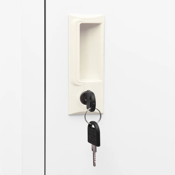 Weißer Sattelschrank aus Stahl, 105 cm hoch