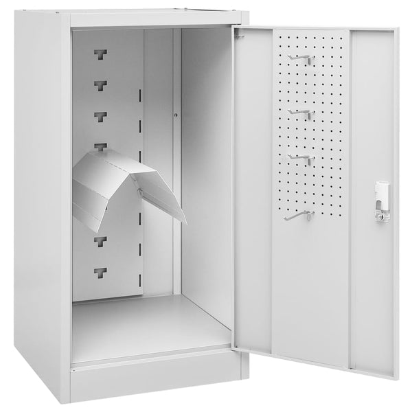 Sattelschrank Hellgrau Stahl 53x53x105 cm