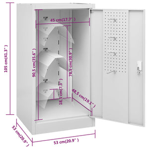 Sattelschrank Hellgrau Stahl 53x53x105 cm
