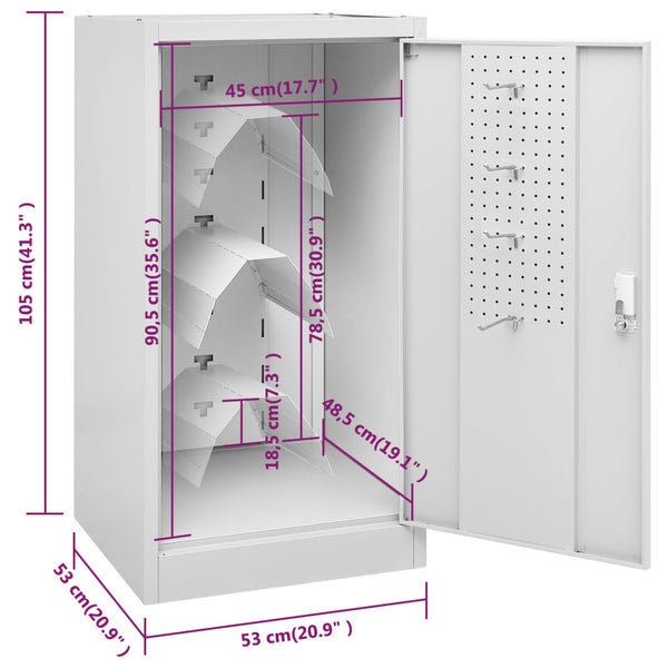 Sattelschrank Hellgrau Stahl 53x53x105 cm