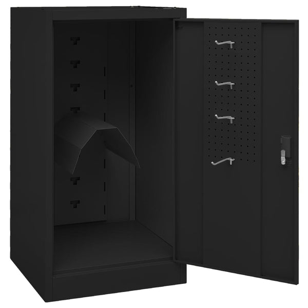 Sattelschrank Schwarz Stahl 53x53x105cm