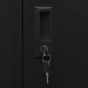 Sattelschrank Schwarz Stahl 53x53x105cm