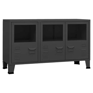 Anthrazit Sideboard 105cm Metall/Glas
