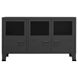 Anthrazit Sideboard 105cm Metall/Glas