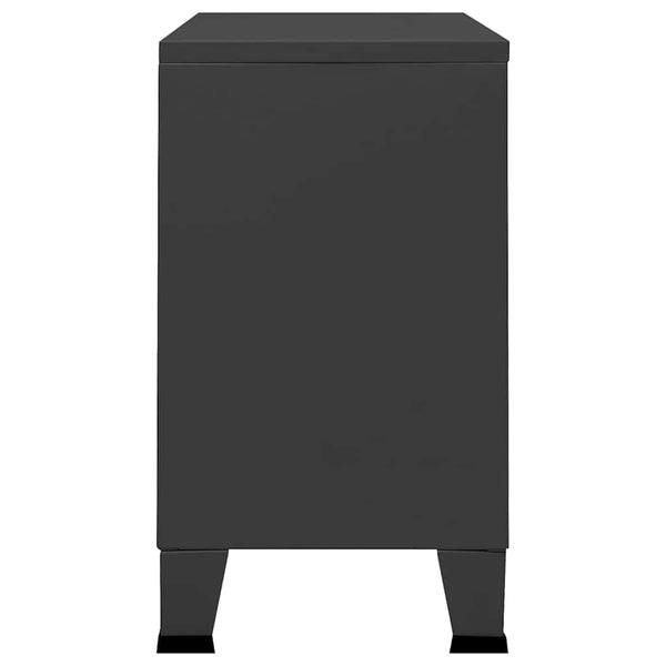 Anthrazit Sideboard 105cm Metall/Glas