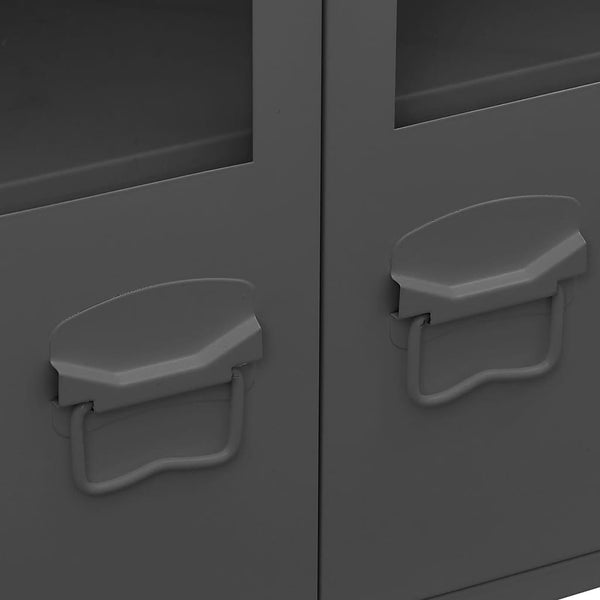 Anthrazit Sideboard 105cm Metall/Glas