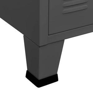 Anthrazit Sideboard 105cm Metall/Glas