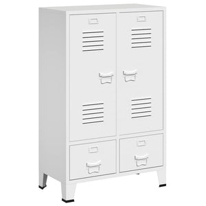 Weißer Kleiderschrank im Industrie-Stil, 67x35x107 cm