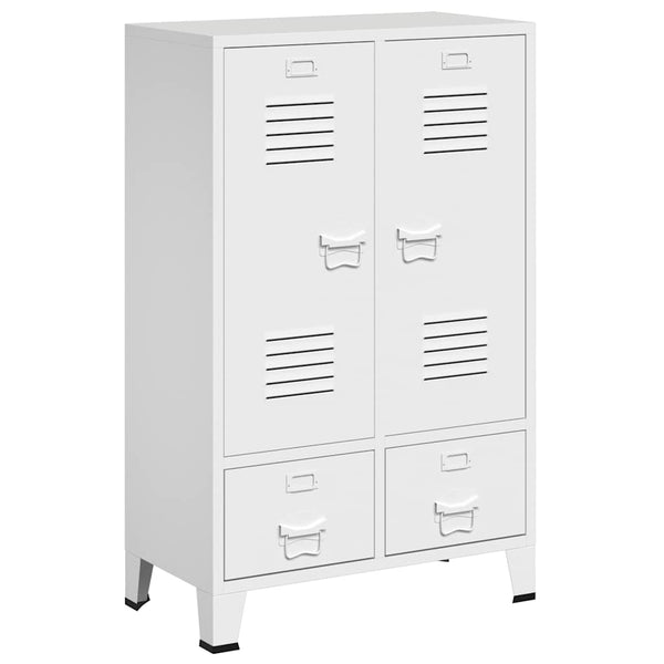 Weißer Kleiderschrank im Industrie-Stil, 67x35x107 cm