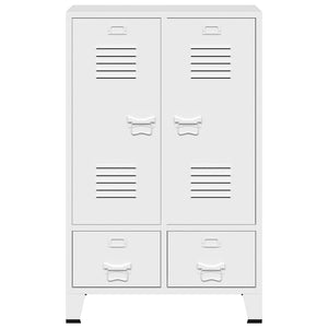 Weißer Kleiderschrank im Industrie-Stil, 67x35x107 cm