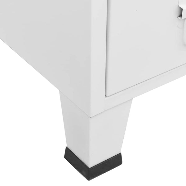 Weißer Kleiderschrank im Industrie-Stil, 67x35x107 cm