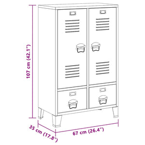 vidaXL Armoire style industriel anthracite 67x35x107 cm acier
