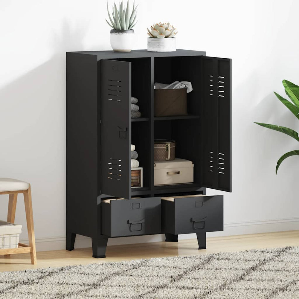 Industrie Kleiderschrank Anthrazit Stahl 67x35x107cm
