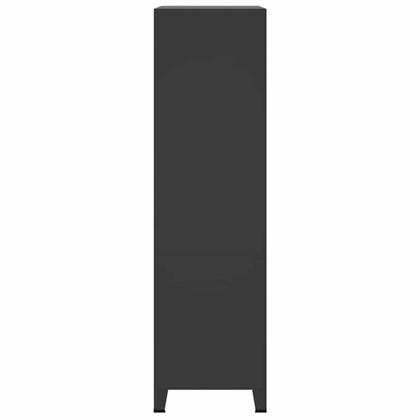Metall Kleiderschrank Industrial Schwarz 90x180 cm