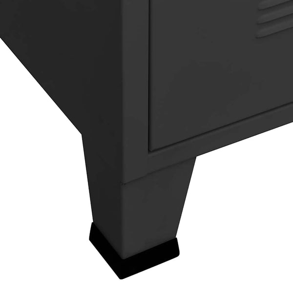 Metall Kleiderschrank Industrial Schwarz 90x180 cm
