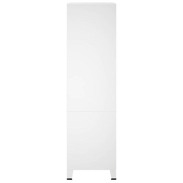 Metall Kleiderschrank Weiß Industrial 90x180 cm