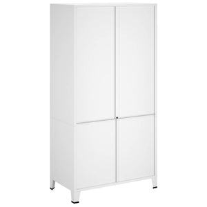 Metall Kleiderschrank Weiß Industrial 90x180 cm