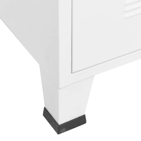 Metall Kleiderschrank Weiß Industrial 90x180 cm