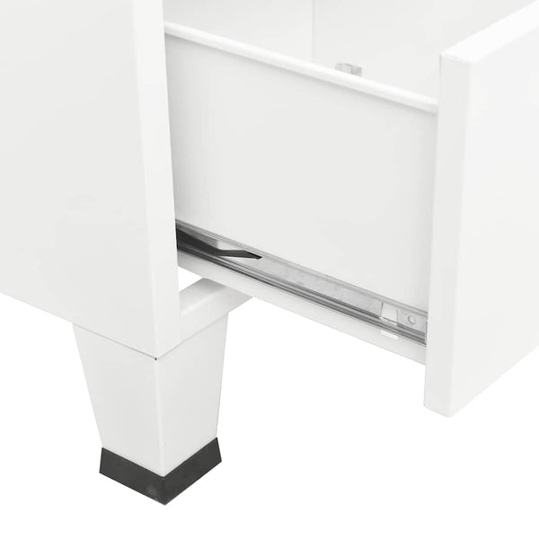 Metall Kleiderschrank Weiß Industrial 90x180 cm
