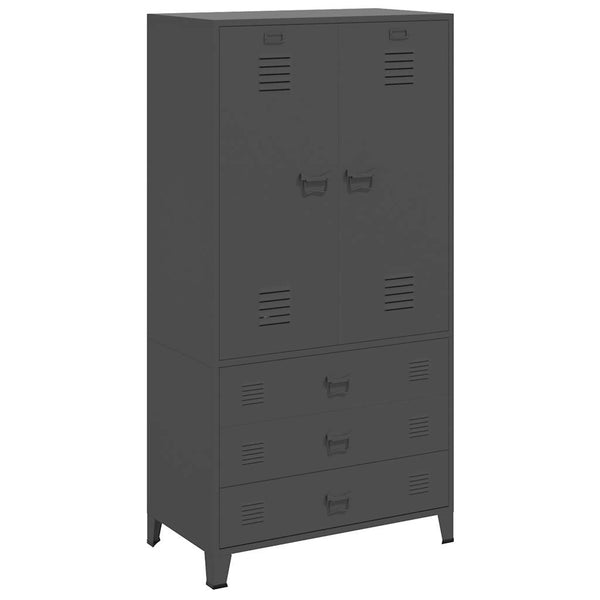 Metall Kleiderschrank Anthrazit 90x50x180 cm