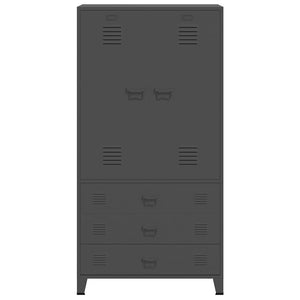 Metall Kleiderschrank Anthrazit 90x50x180 cm