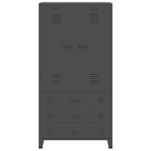 Metall Kleiderschrank Anthrazit 90x50x180 cm