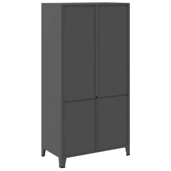 Metall Kleiderschrank Anthrazit 90x50x180 cm
