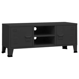 TV-Schrank Industrie-Stil Schwarz Metall 105 cm