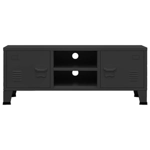 TV-Schrank Industrie-Stil Schwarz Metall 105 cm