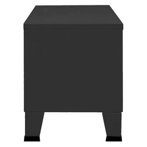 TV-Schrank Industrie-Stil Schwarz Metall 105 cm