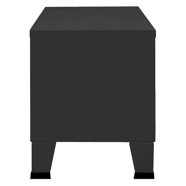 TV-Schrank Industrie-Stil Schwarz Metall 105 cm