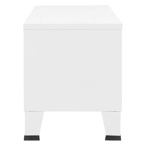 Weißer TV-Schrank im Industrie-Stil, 105 cm
