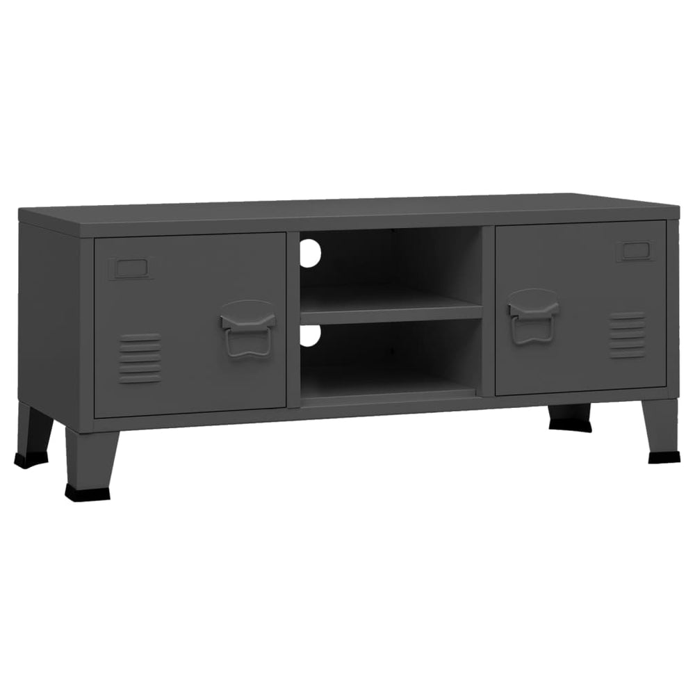 TV-Schrank Anthrazit Industrie-Stil Metall