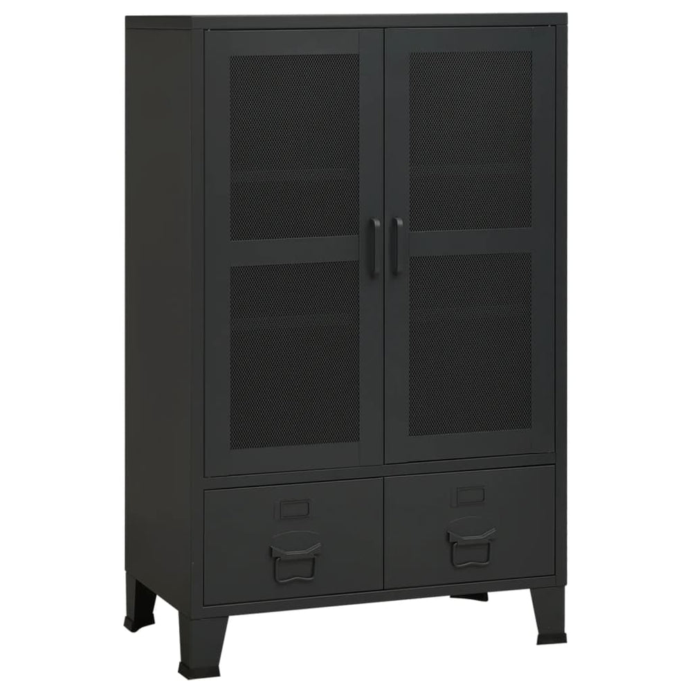 vidaXL Armoire de rangement industrielle noire 70x40x115 cm en métal