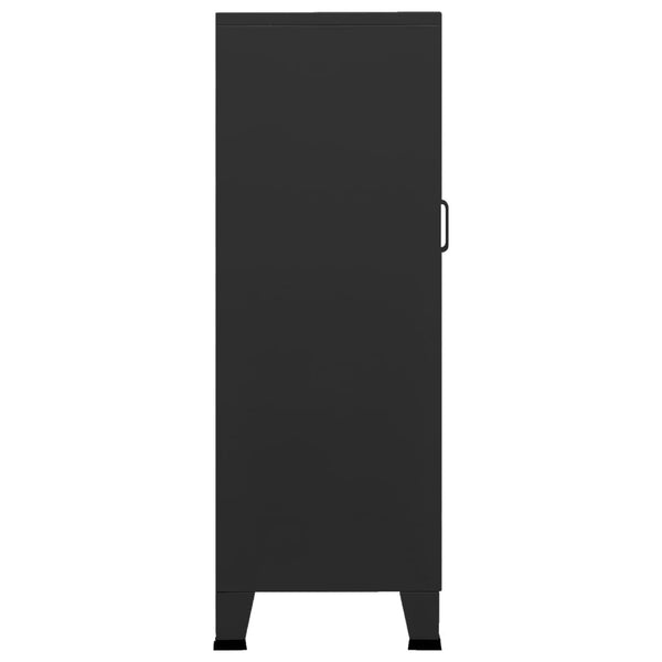 Industrial Lagerschrank Schwarz Metall 70x115 cm