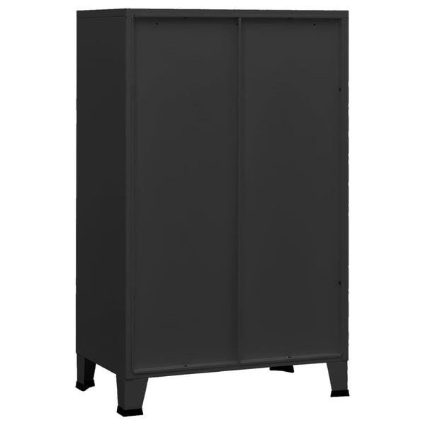 Industrial Lagerschrank Schwarz Metall 70x115 cm