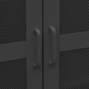Industrial Lagerschrank Schwarz Metall 70x115 cm