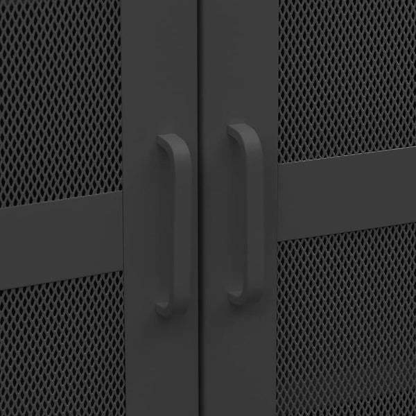 Industrial Lagerschrank Schwarz Metall 70x115 cm